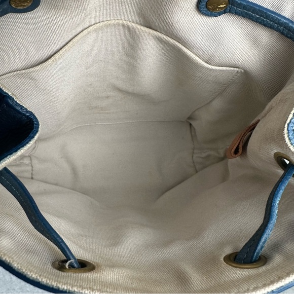 Il Bisonte Italy Genuine Leather Mezzomonte Mini Backpack Rucksack Blue Luxury - Picture 7 of 16